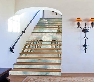 3D Sky Bridge Castle 1582 Stair Risers Wallpaper AJ Wallpaper 