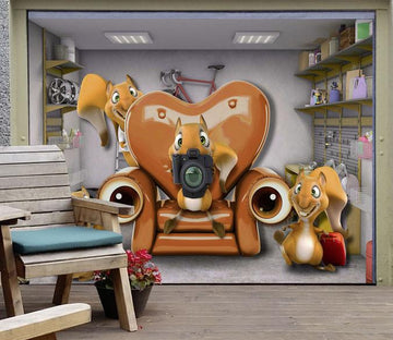3D Squirrels Sofa 406 Garage Door Mural Wallpaper AJ Wallpaper 