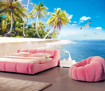 Seaside Coconut Forest Wallpaper AJ Wallpaper 2 