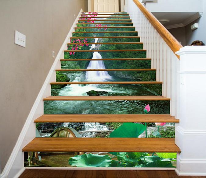 3D Rugged River Scenery 801 Stair Risers Wallpaper AJ Wallpaper 