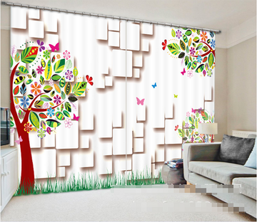3D Tree Pattern 942 Curtains Drapes Wallpaper AJ Wallpaper 