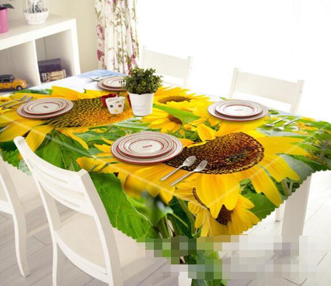 3D Sunflowers 1250 Tablecloths Wallpaper AJ Wallpaper 