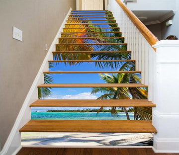 3D Beach Trees 768 Stair Risers Wallpaper AJ Wallpaper 