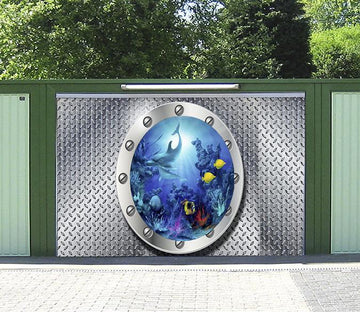 3D Metal Window Seabed World 02 Garage Door Mural Wallpaper AJ Wallpaper 