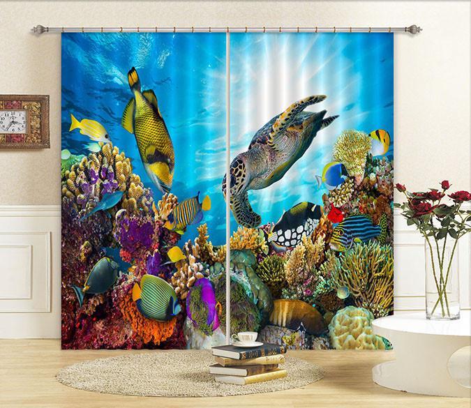 3D Ocean World 07 Curtains Drapes Wallpaper AJ Wallpaper 