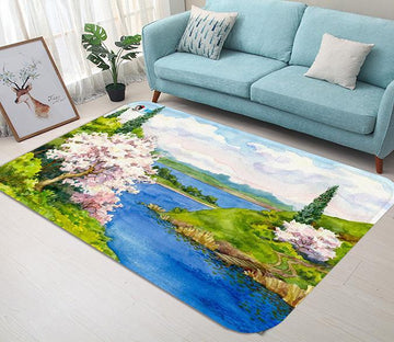 3D Watercolor Scenery 128 Non Slip Rug Mat Mat AJ Creativity Home 