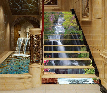 3D Creek Flowers 1629 Stair Risers Wallpaper AJ Wallpaper 