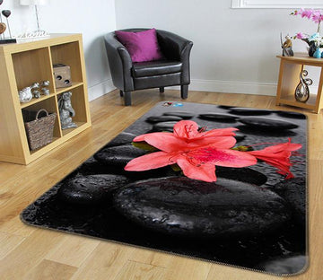 3D Flowers Stones 215 Non Slip Rug Mat Mat AJ Creativity Home 