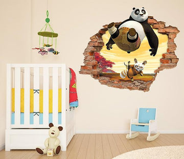 3D Squirrel And Panda 80 Broken Wall Murals Wallpaper AJ Wallpaper 