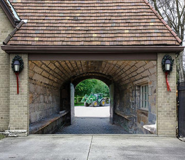 3D Courtyard Digging Machine 188 Garage Door Mural Wallpaper AJ Wallpaper 