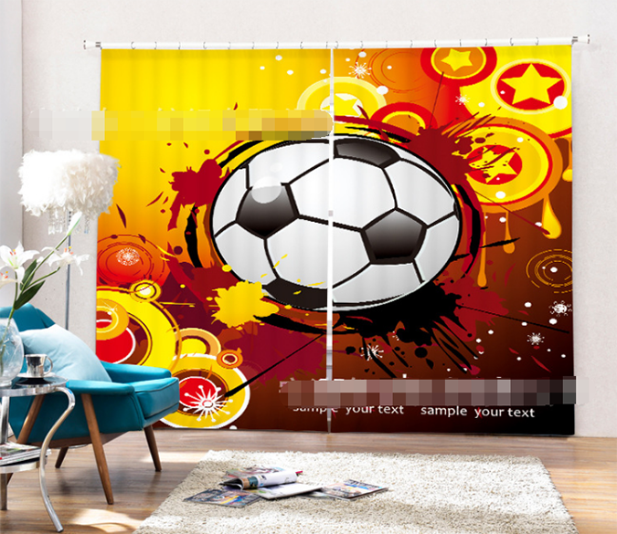 3D Graffiti Football 2039 Curtains Drapes Wallpaper AJ Wallpaper 