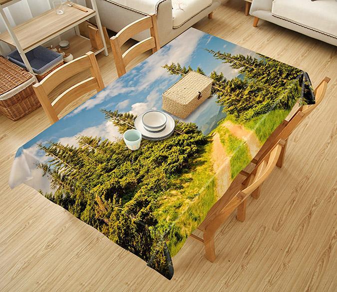 3D Mountain Road Trees 714 Tablecloths Wallpaper AJ Wallpaper 