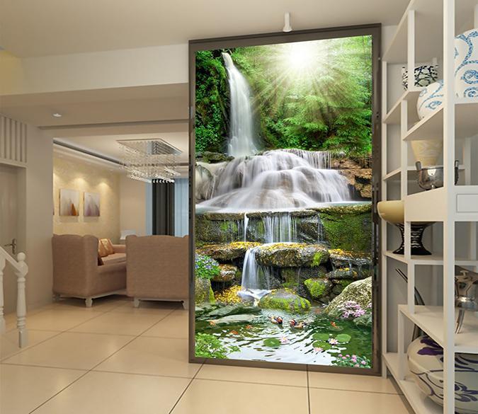 3D Waterfall Mandarin Duck 380 Wallpaper AJ Wallpaper 