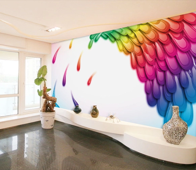 Colourful Feathers 3 Wallpaper AJ Wallpaper 