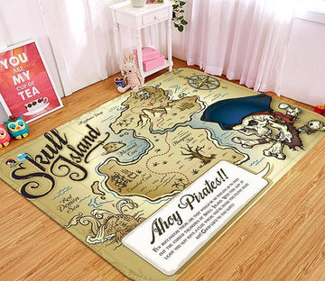 3D Skull Island Map 30 Non Slip Rug Mat Mat AJ Creativity Home 
