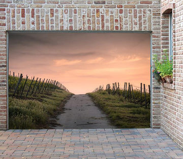 3D Vineyard Road Sunset 175 Garage Door Mural Wallpaper AJ Wallpaper 
