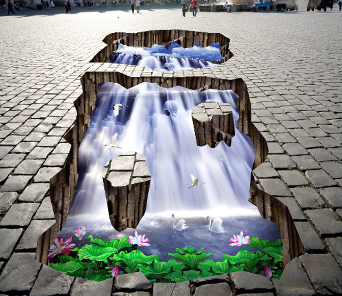 3D Great Waterfall Floor Mural Wallpaper AJ Wallpaper 2 