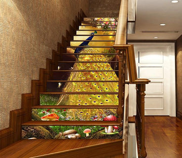 3D Proud Peacock 1471 Stair Risers Wallpaper AJ Wallpaper 
