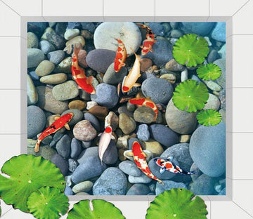 3D Fish And Pebbles Floor Mural Wallpaper AJ Wallpaper 2 
