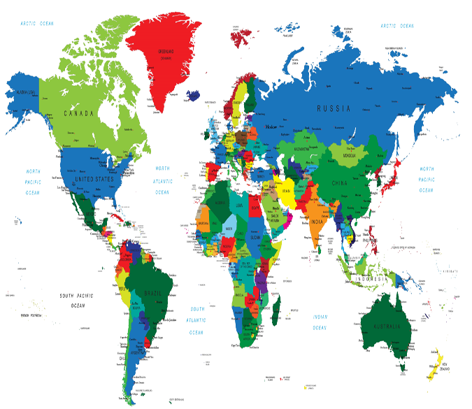 Colored World Map Wallpaper AJ Wallpaper 