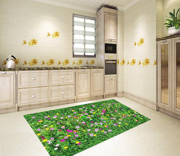 3D Lush Grass Flowers 152 Kitchen Mat Floor Mural Wallpaper AJ Wallpaper 