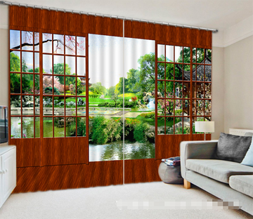 3D Door Pretty Scenery 1330 Curtains Drapes Wallpaper AJ Wallpaper 