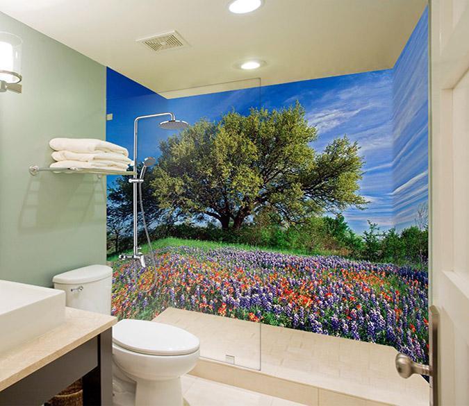 3D Tree Flowers 10 Bathroom Wallpaper Wallpaper AJ Wallpaper 