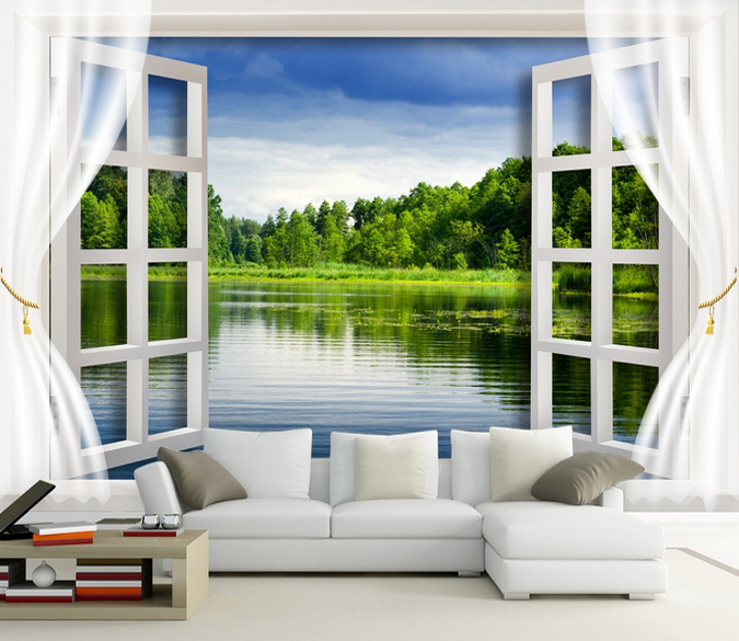 Window Lake Wallpaper AJ Wallpaper 