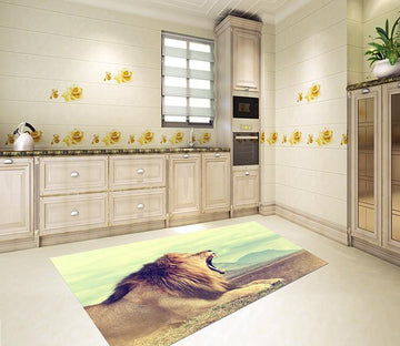3D Yawned Lion 635 Kitchen Mat Floor Mural Wallpaper AJ Wallpaper 
