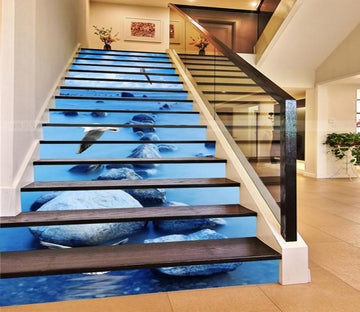 3D Sea Stones And Seagulls 680 Stair Risers Wallpaper AJ Wallpaper 