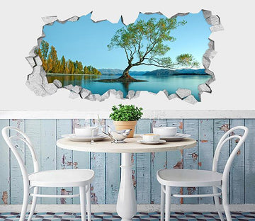 3D Lake Lonely Tree 334 Broken Wall Murals Wallpaper AJ Wallpaper 
