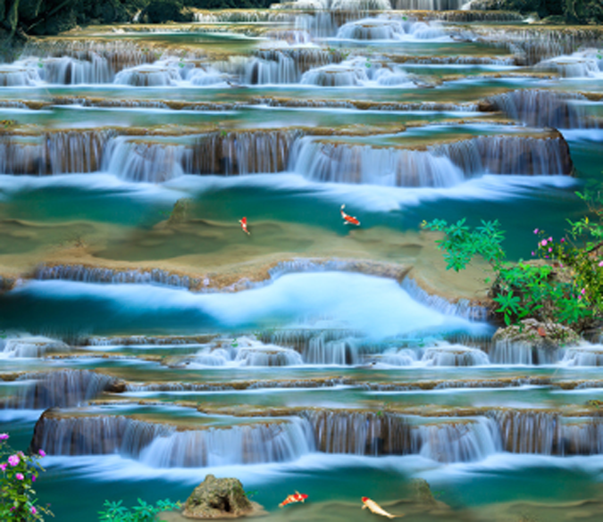3D Flowing Lakes Floor Mural Wallpaper AJ Wallpaper 2 