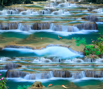 3D Flowing Lakes Floor Mural Wallpaper AJ Wallpaper 2 