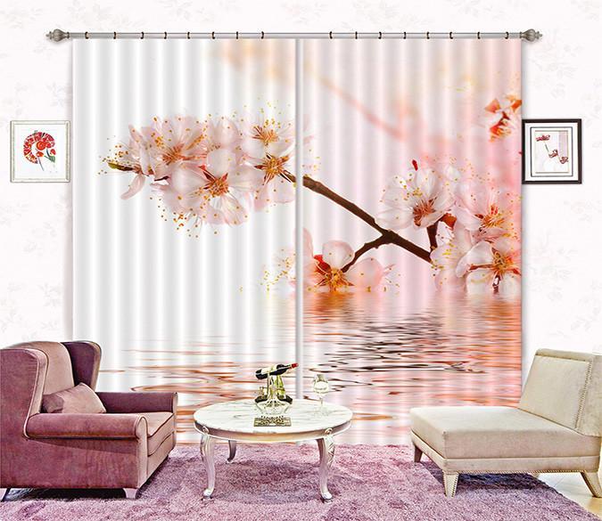 3D Fresh Peach Flowers 248 Curtains Drapes Wallpaper AJ Wallpaper 