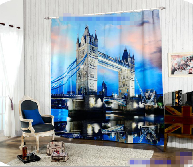 3D London Tower Bridge 1155 Curtains Drapes Wallpaper AJ Wallpaper 