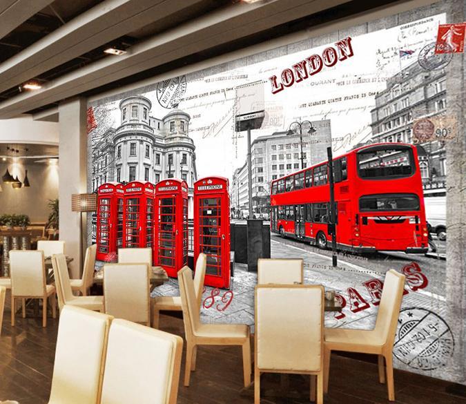 3D Telephone Booth Tram 139 Wallpaper AJ Wallpaper 