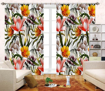 3D Flowers Leaves 2320 Curtains Drapes Wallpaper AJ Wallpaper 
