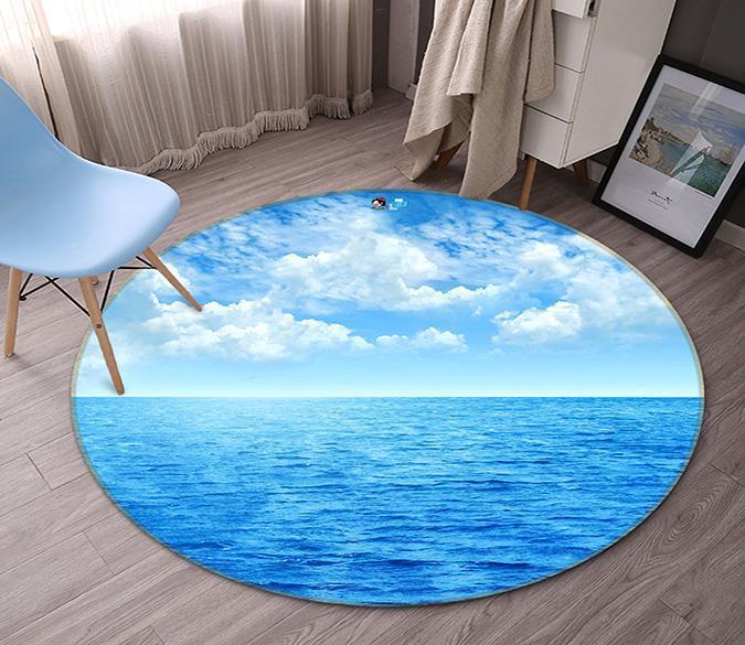 3D Boundless Sea 54 Round Non Slip Rug Mat Mat AJ Creativity Home 