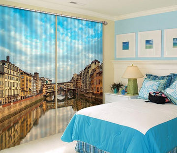 3D City River 398 Curtains Drapes Wallpaper AJ Wallpaper 