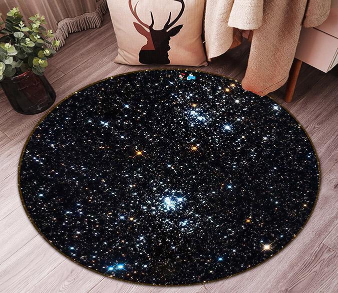 3D Sparkling Stars 113 Round Non Slip Rug Mat Mat AJ Creativity Home 