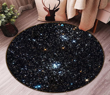 3D Sparkling Stars 113 Round Non Slip Rug Mat Mat AJ Creativity Home 