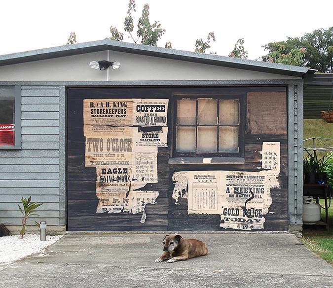 3D Wood Boards Newspaper 53 Garage Door Mural Wallpaper AJ Wallpaper 