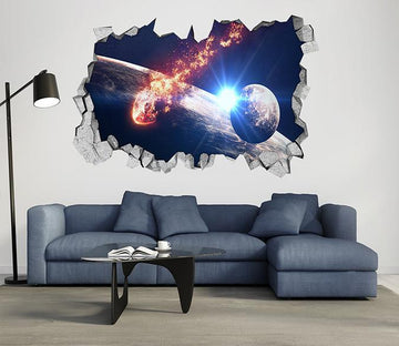 3D Space Meteorite Falls 47 Broken Wall Murals Wallpaper AJ Wallpaper 