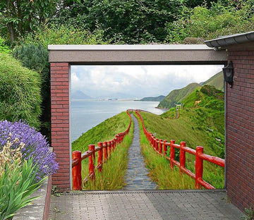 3D Seaside Mountain Road 30 Garage Door Mural Wallpaper AJ Wallpaper 