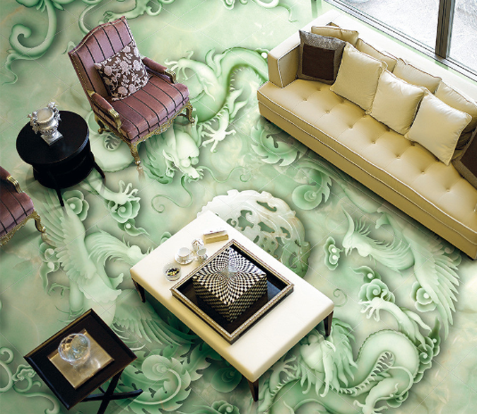 3D Jade Carving Floor Mural Wallpaper AJ Wallpaper 2 