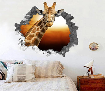 3D Innocent Giraffe 189 Broken Wall Murals Wallpaper AJ Wallpaper 