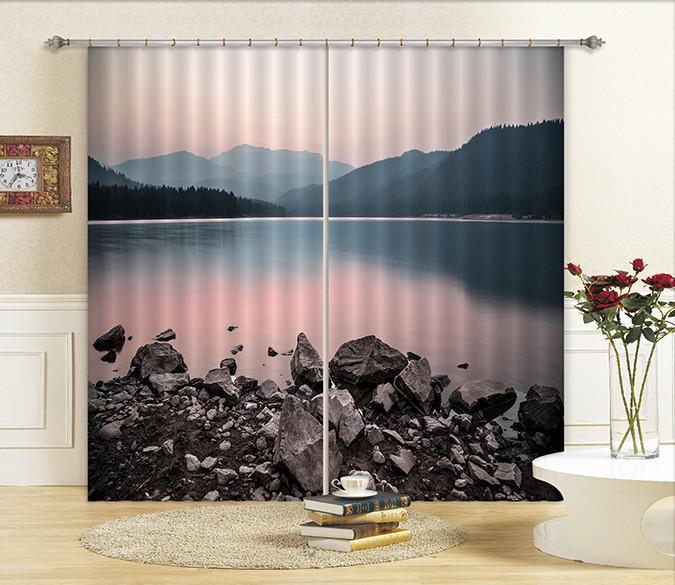 3D Peaceful Lake Scenery 224 Curtains Drapes Wallpaper AJ Wallpaper 