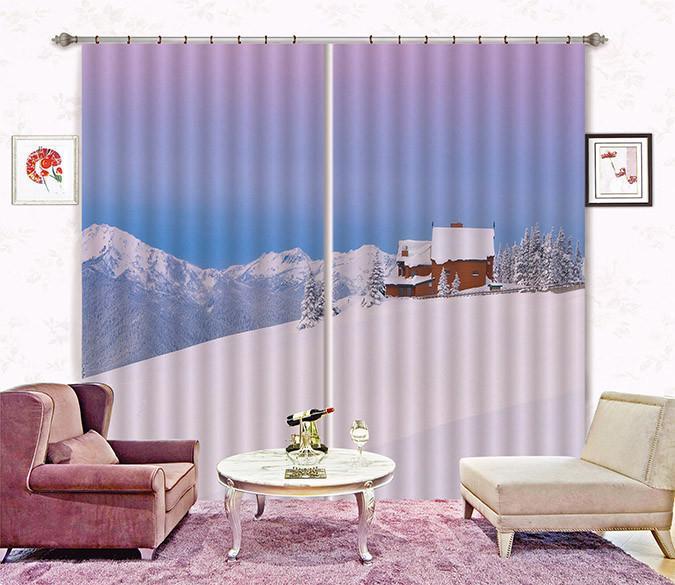 3D Snow Houses 311 Curtains Drapes Wallpaper AJ Wallpaper 