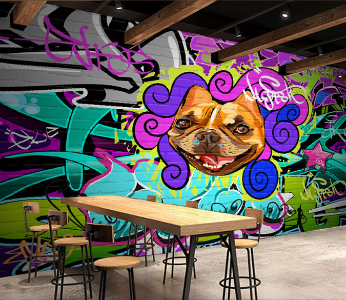 3D Colored Dog Face 130 Wallpaper AJ Wallpaper 