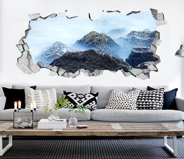 3D Misty Mottled Stones 017 Broken Wall Murals Wallpaper AJ Wallpaper 